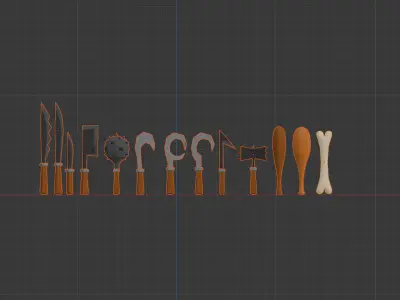 MELEE WEAPON SET Low-poly 3D model