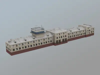 Airport Control Tower USNN-KDP Low-poly 3D model