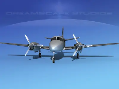 Beechcraft C-6 Transport Bare Metal 3D model