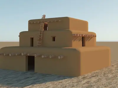 Sand Fort Low-poly 3D model