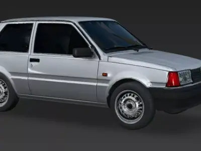 Classic Retro Hatchback Silver Vehicle 3d model Low-poly 3D model