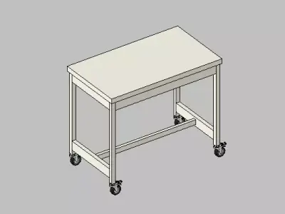 Modern Mobile Kitchen Bar Counter with Casters 3D model
