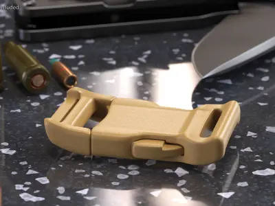 YKK Contoured Side Release Plastic Buckle Khaki 3D model