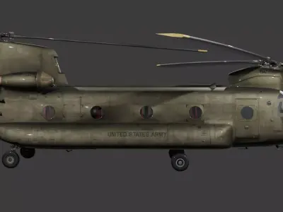CH47-D Chinook Low-poly 3D model