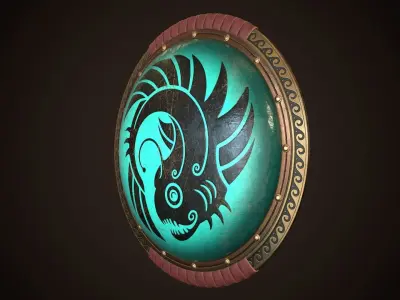 Hoplite Shield Angler Low-poly 3D model