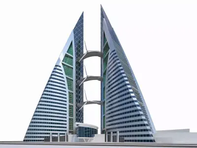 Bahrain World Trade Center Low-poly 3D model