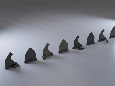 Hand Sculpted cemetery gravestones part 13 Low-poly 3D model