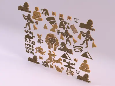 Egyptian Symbols - 029 Low-poly 3D model