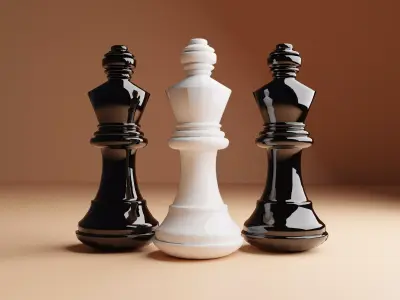 Chess pieces 3D model Low-poly 3D model