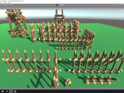 Camp Fences Low-poly 3D model