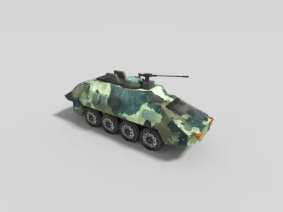 low poly military armored vehicle Low-poly 3D model