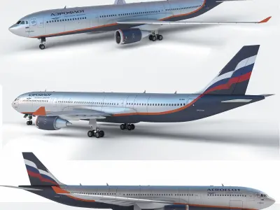 Airbus A330 Aeroflot 3D model