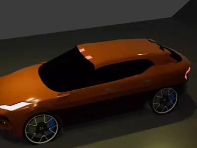 Electric two-toned color SUV Low-poly 3D model