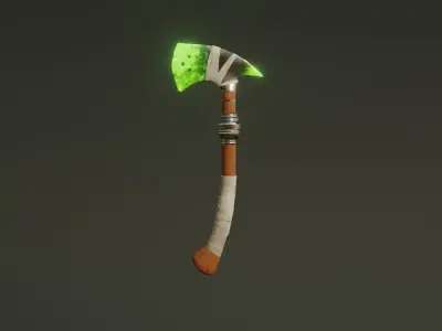 Poison Axe - Elemental Axe - Model 01 Low-poly 3D model