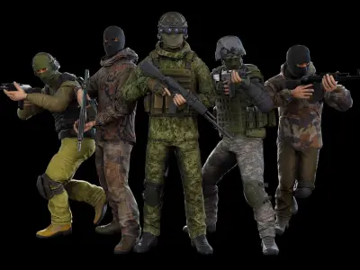 Terrorist Low-poly 3D model