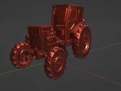 T40AM Soviet-Russian tractor Low-poly 3D model