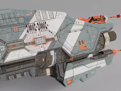 Spacecraft fighterjet Low-poly 3D model