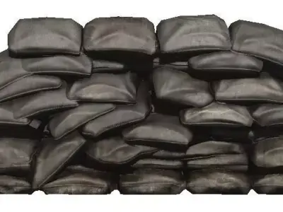 Low poly army sand bags for games Free low-poly 3D model
