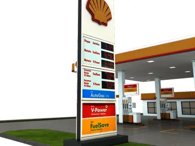 3D Gas Station 3D model