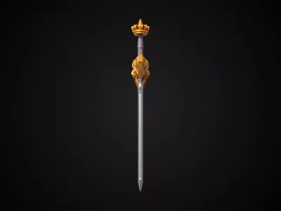 Stylized Rohan Sword - Gold Vow - Game Ready 3D model
