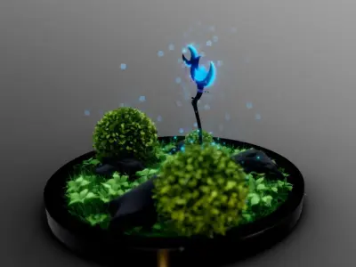 Moon Staff Low-poly 3D model