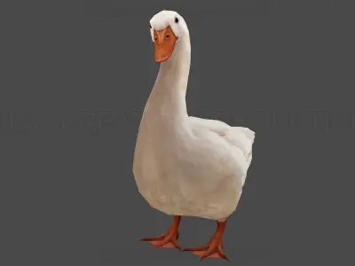 Duck Rigged Animated 3 Low-poly 3D model