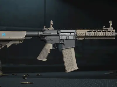 AR15 - assault rifle Low-poly 3D model