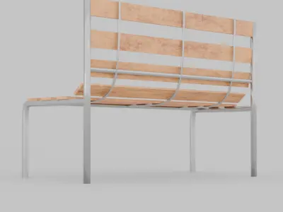 PARK BENCH Low-poly 3D model 12