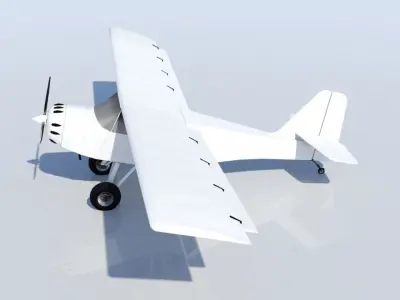 Kitfox 3 Static  aircraft Low Poly  Low-poly 3D model