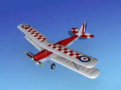 Dehavilland DH82 Tiger Moth V07 3D model