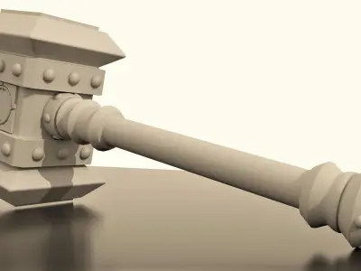 Doomhammer gavel Free low-poly 3D model