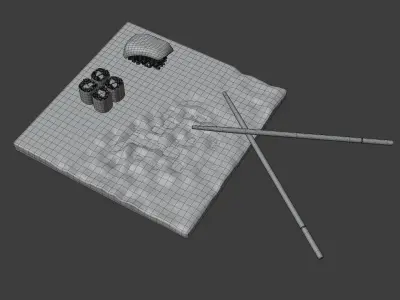 Sushi Plate 3D model