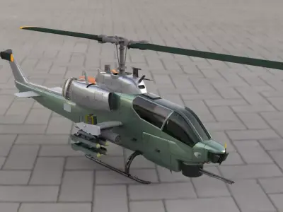 Bell AH-1 SuperCobra Printable Helicopter Model STL 3D print model
