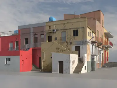 Sicilian Houses Low-poly 3D model
