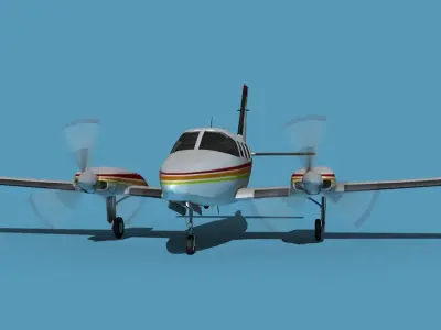 Piper PA-31-350 Navajo Chieftain V08 3D model