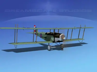 Curtiss JN-2 Jenny V04 US Army 3D model