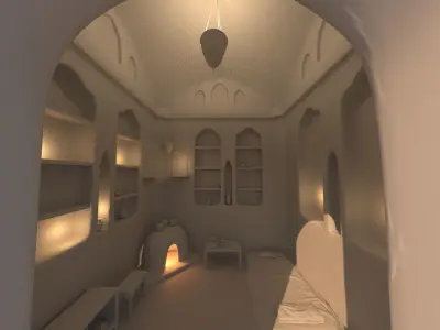 Rural house Interior and Props Low-poly 3D model