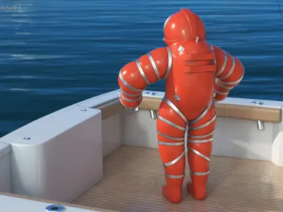 Deep Sea Diving Suit Rigged 3D model