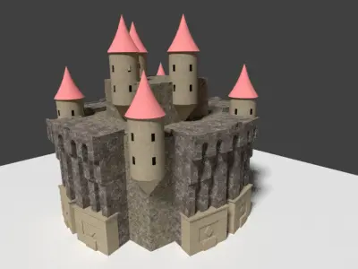 dark gothic castle Low-poly 3D model