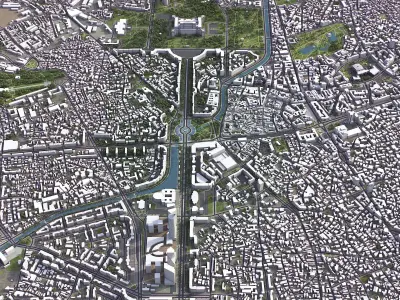 Bucharest - 3D City Low-poly 3D model