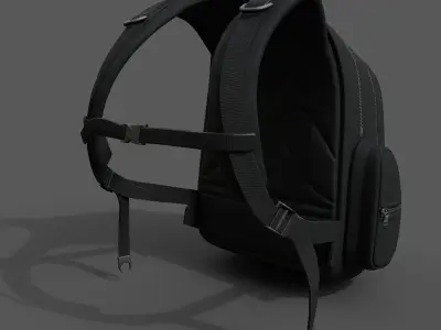 Backpack military Scifi low poly combat soldier armor baggage  Low-poly 3D model