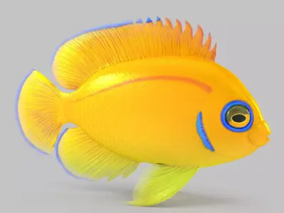 Lemon Peel Angel Low-poly 3D model