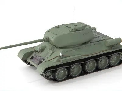 T-34-85 Medium Tank WWII Soviet Tank 3D model