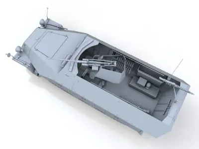 SDKFZ 251 Ausf D - Anti-Aircraft Vehicle 3D model