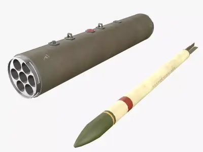 XM-157 Launcher With 70mm Missile Low-poly 3D model