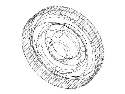 Aluminum Racing Flywheel for 4-Shoe Low-poly 3D model