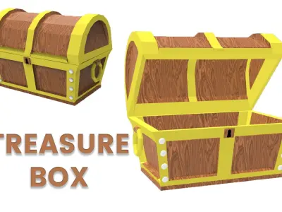 Treasure Box Low Poly Low-poly 3D model