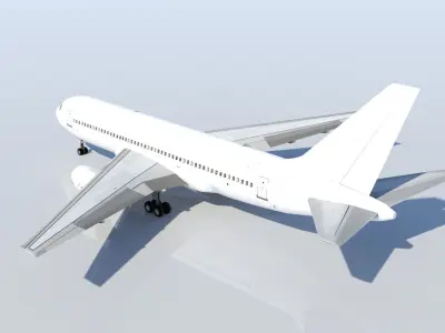 B767-200 static Model Low Poly blank Low-poly 3D model