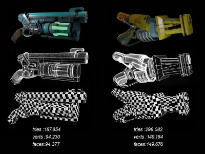 Sci-fi weapons vol01 Low-poly 3D model