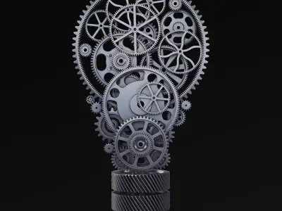 Light Bulb With Gears M 1 3D model